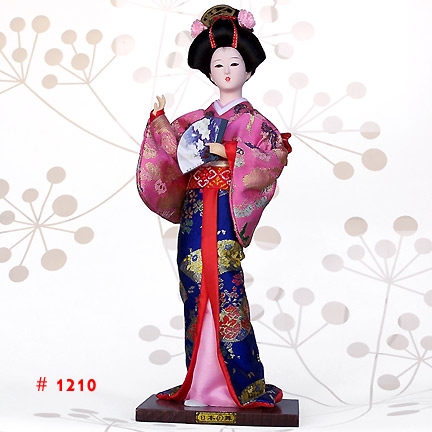 Light Pink Geisha Doll With A Fan