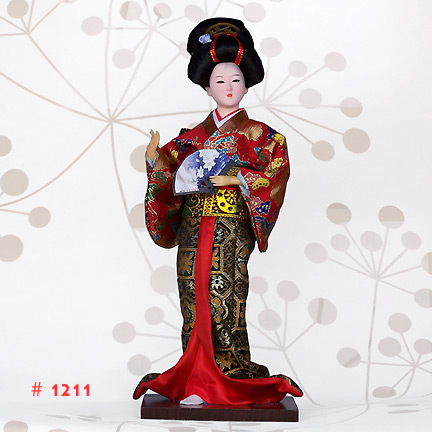 Red 12inch Japanese Geisha Dolls