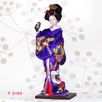 Dark Purple Japanese Geisha Dolls