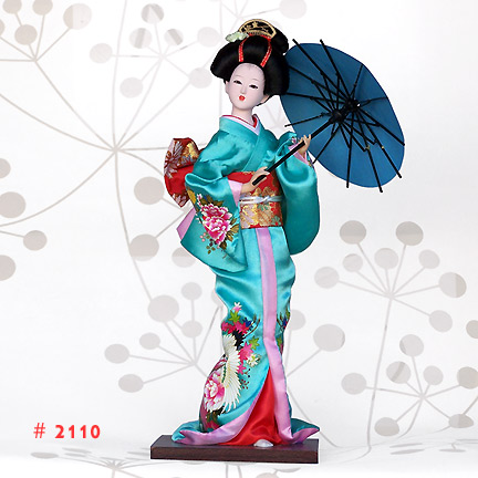 Sky Blue 12 Inch Japanese Geisha Dolls