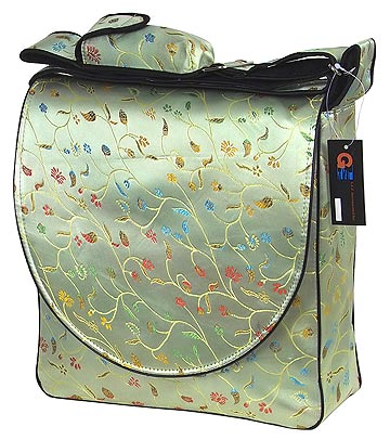 Light green floral diaper bag