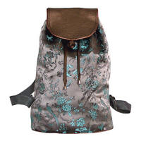 Gray Birds Brocade Backpacks