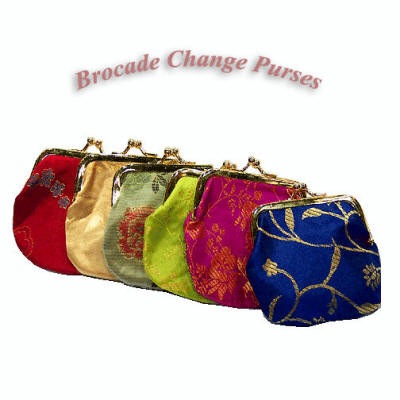 Brocade Metal-Framed Change Purses