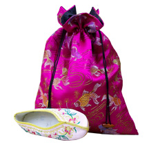 Satin brocade shoe bags