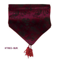 Burgundy Birds & Flower Brocade Table Runners