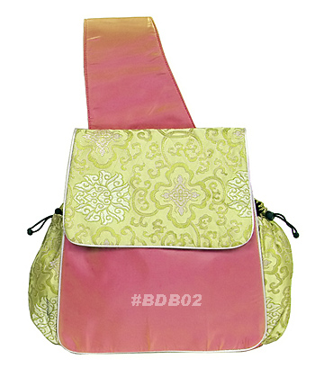 BDB02-Bean Green/Pink Fortune Flower-I Frogee Diaper Back Packs