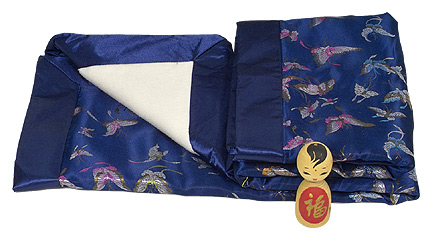BKT01-Dark Blue Butterfly - I Frogee Brocade Fleece Blanket For Baby