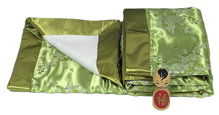 BKT01-Olive Green Cherry Blossom - I Frogee Brocade Blankets