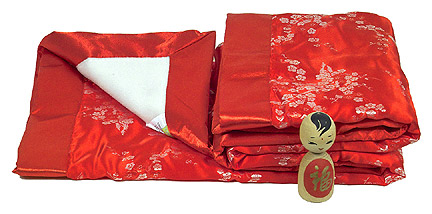 BKT01-Red/Silver Cherry Blossom - I Frogee Brocade Blankets