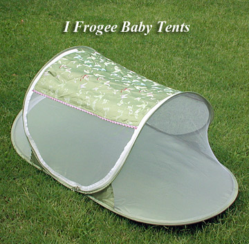 babycamp02 - Olive Green Butterfly -'I Frogee' Foldable Baby Tents