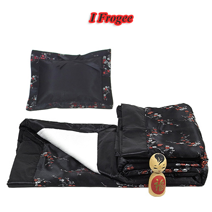 CutiePack05 - Black/Red & Silver Cherry Blossom Brocade - I Frogee