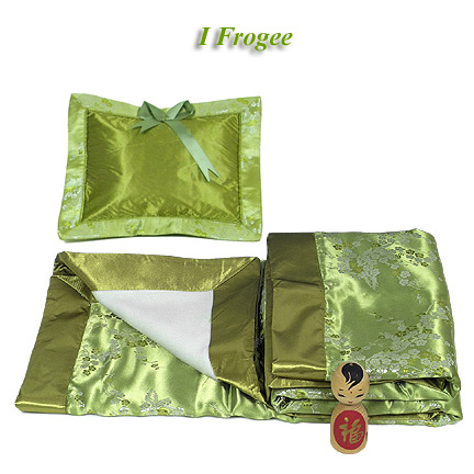 CutiePack05 - Olive Green Cherry Blossom Brocade - I Frogee