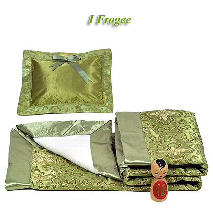 CutiePack05 - Olive Green Fortune Flower Brocade - I Frogee