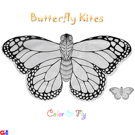 DIY-BFL-1 Rayon Plain Butterfly Kites (By Dozen)