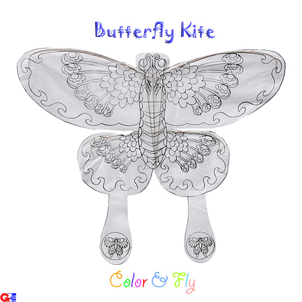 DIY-BFL-2 Rayon Plain Butterfly Kites (By Dozen)
