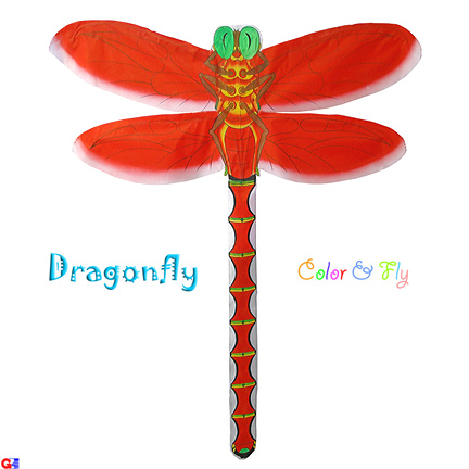 DIY-DFL-1C Rayon Flat Dragonfly Kites (Pre-Colored)