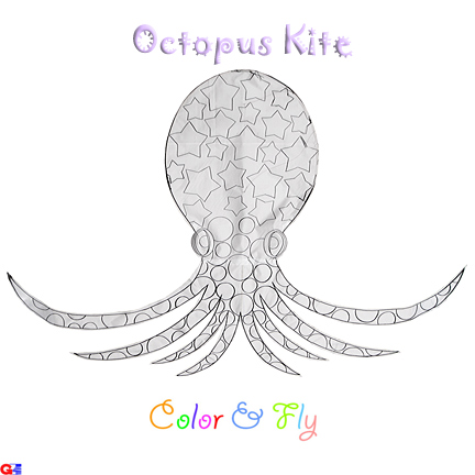 DIY-OCTOPUS-1 Rayon Plain Octopus Kites (By Dozen)