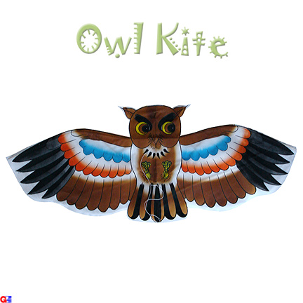 DIY-OWL-1C Rayon Flat Owl Kites (Pre-Colored)