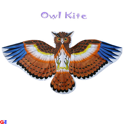 DIY-OWL-3C Flat Rayon Owl Kites (Pre-Colored)