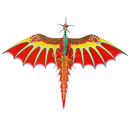 Large 3D Silk Flying Dragon Kite - Red