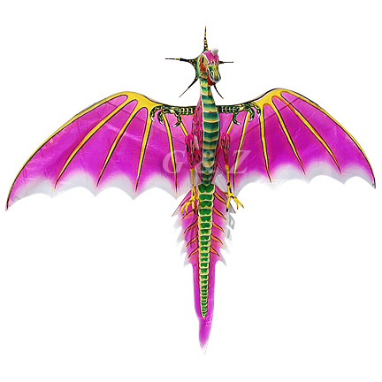 Small 3D Silk Flying Dragon Kite - Pink