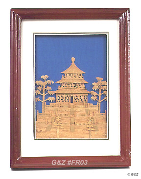 FR03 - Tabletop Framed Cork Art \'Temple of Heaven\'