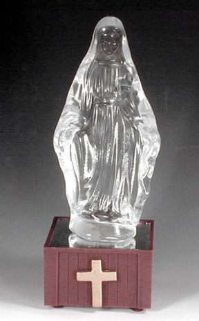 IC003T - Glass Virgin Mary Statue w/Music & Light
