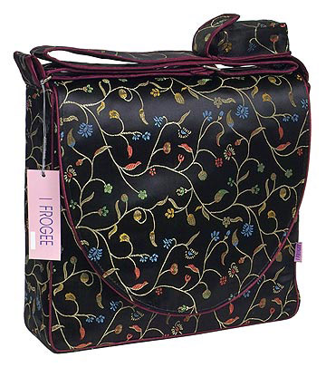 IFD01A - Black Chili Flower - \'I Frogee\' Boxy Diaper Bags