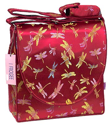 IFD08 - Dark Red Dragonfly - \'I Frogee\' Boxy Diaper Bags