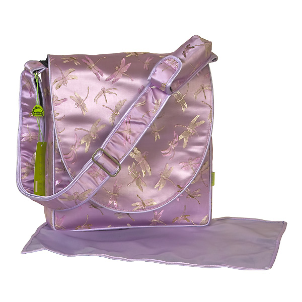 IFD10A - Lavender Dragonfly - 'I Frogee' Boxy Diaper Bags