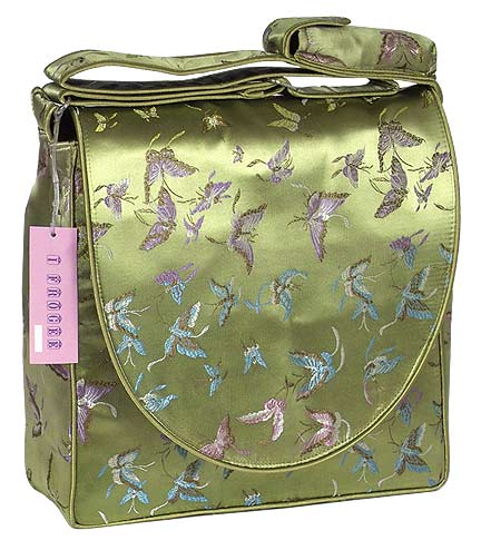 IFD17 - Olive Green Butterfly - \'I Frogee\' Boxy Diaper Bags