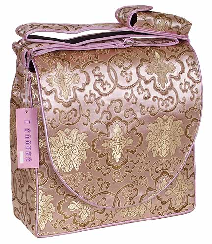IFD18 - Light Pink Fortune Flower Brocade Diaper Bag