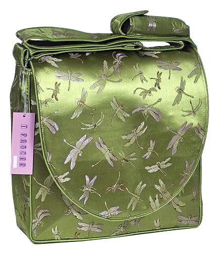 IFD22 - Olive Green Dragonfly - \'I Frogee\' Boxy Diaper Bags