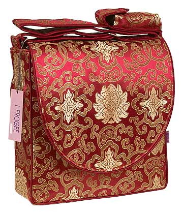 IFD24 - Dark Red Fortune Flower - \'I Frogee\' Boxy Diaper Bags