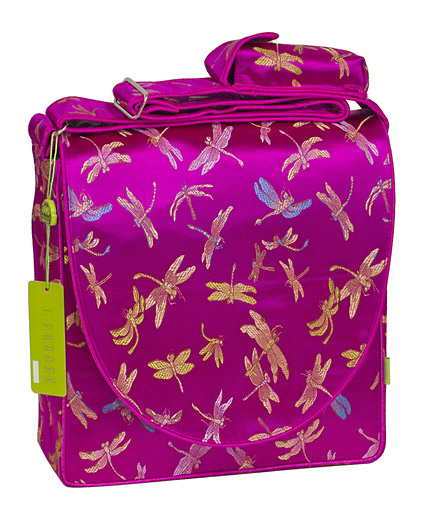 IFD32 - Hot Pink Dragonfly - \'I Frogee\' Boxy Diaper Bags