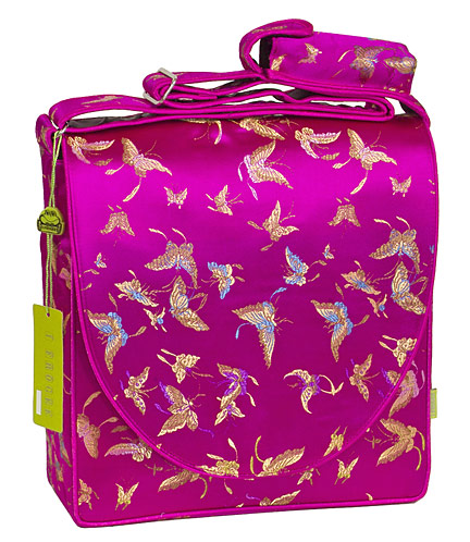IFD35 - Hot Pink Butterfly - \'I Frogee\' Boxy Diaper Bags