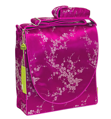 IFD36 - Hot Pink/Silver Cherry Blossom - \'I Frogee\' Boxy Diaper Bags