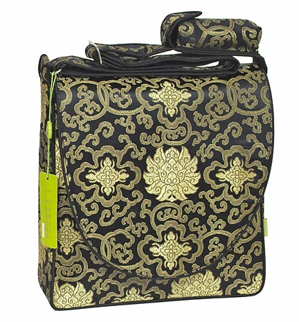 IFD37 - Black/Gold Fortune Flower - I Frogee Boxy Diaper Bags