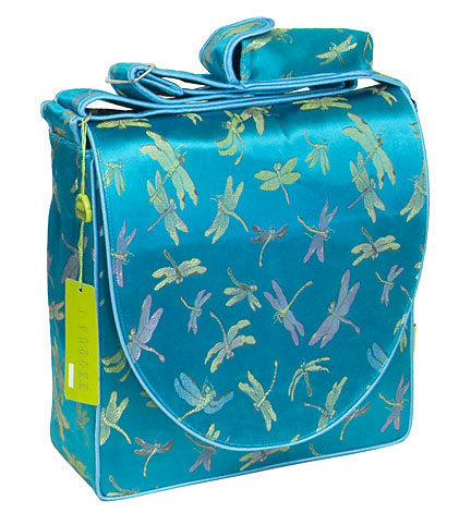 IFD44 - SkyBlue Dragonfly Brocade - I Frogee Boxy Diaper Bags