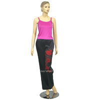 P002 - Red Embroidered Dragon Pants