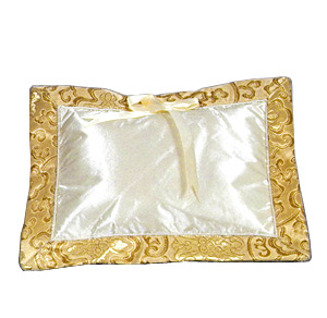 PLW-GLD-FLW Gold Fortune Flower Brocade - I Frogee Baby Pillow