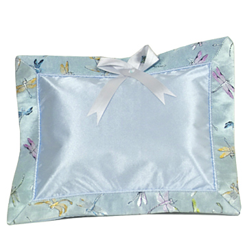 PLW-LBU-DFL Light Blue Dragonfly Brocade Baby Pillow (Cover Only)