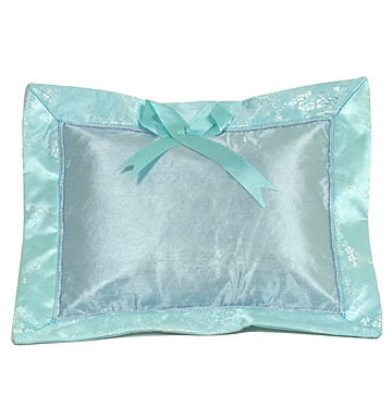PLW-SBS-BSM Skyblue/Silver Cherry Blossom Brocade Baby Pillow (Cover Only)