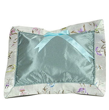 PLW-SLV-BFL Silver Butterfly Brocade Baby Pillow (Cover Only)