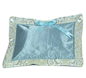 PLW-LBU-FLW Light Blue Fortune Flower Brocade Baby Pillow (Cover Only)