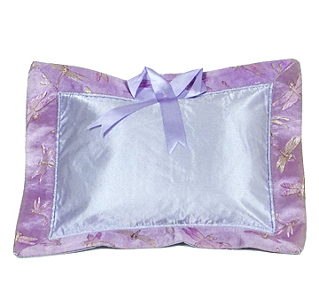 PLW-LPL-DFL Light Purple Dragonfly Brocade Baby Pillow (Cover Only)