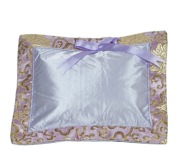 PLW-LPL-FLW Light Purple Fortune Flower Brocade Baby Pillow (Cover Only)