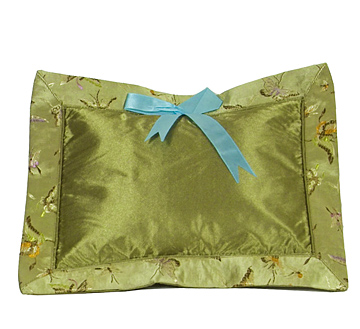 PLW-OLG-BFL Olive Green Butterfly Brocade - I Frogee Baby Pillow