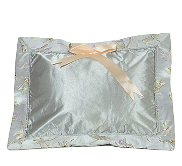 PLW-SLV-DFL Silver Dragonfly Brocade Baby Pillow (Cover Only)