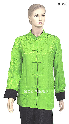 S005 - Green - Reversible Silk Jacket